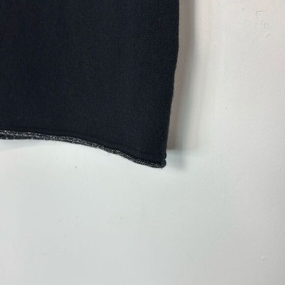 Lafayette 148 Black Cashmere Short Sleeve w/ Metallic Detail S - Picture 2 of 6